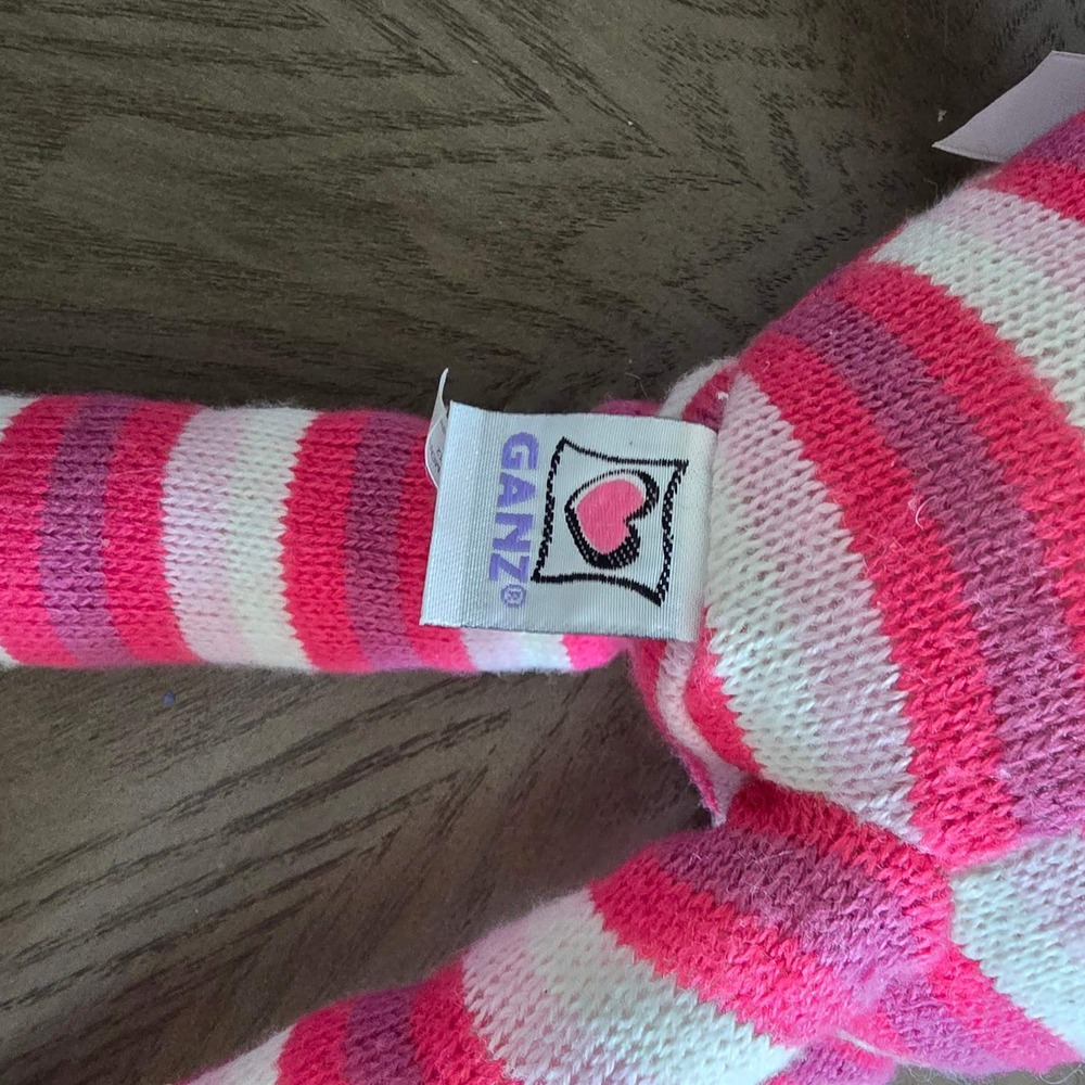 Ganz Heritage Collection Pink Striped Sock Monkey Bunny Ears Plush 21" Retired - Picture 7 of 8